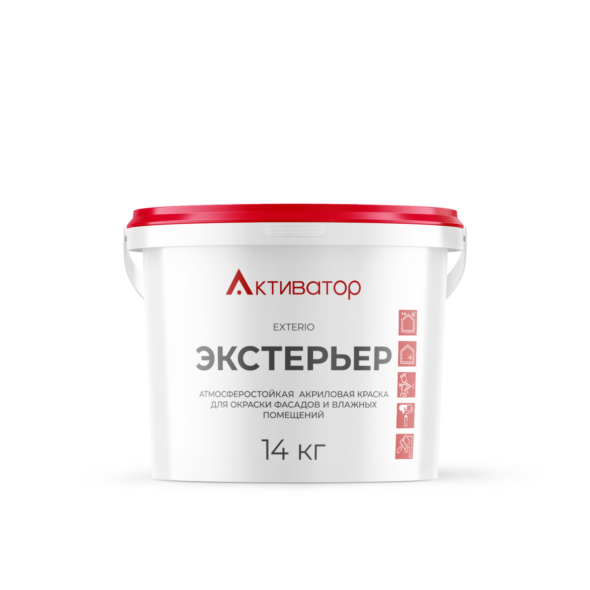 EXTERIO — атмосферостойкая акриловая краска для окраски фасадов и влажных помещений — 14 кг
