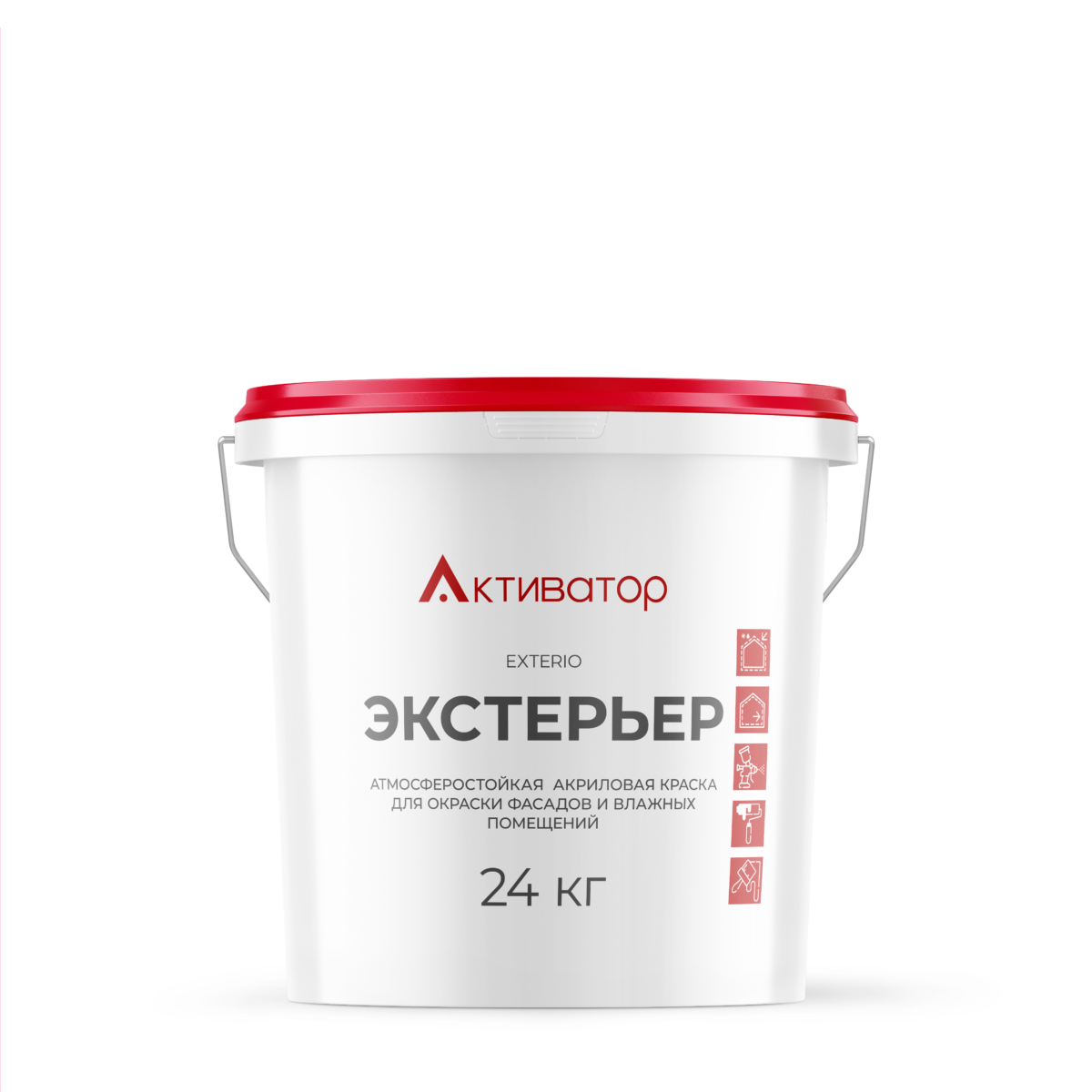 EXTERIO — атмосферостойкая акриловая краска для окраски фасадов и влажных помещений — 24 кг